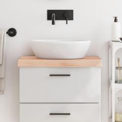 Comptoir de salle de bain 60x30x(2-6) cm bois massif non trait&eacute;