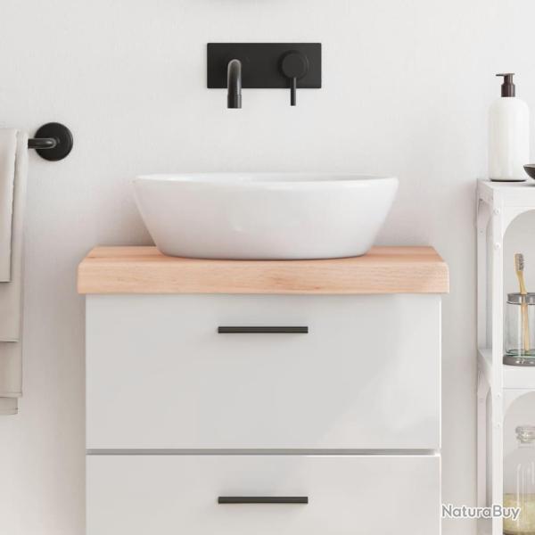 Comptoir de salle de bain 60x30x(2-6) cm bois massif non trait�