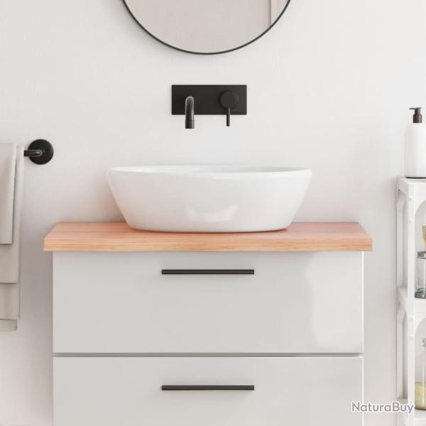 Comptoir de salle de bain marron 80x50x(2-4) cm bois trait�