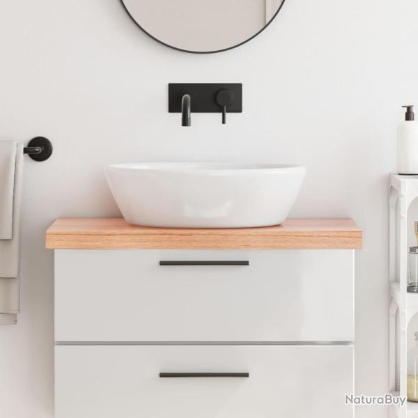 Comptoir de salle de bain marron 80x40x(2-6) cm bois trait�