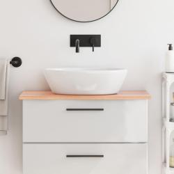 Comptoir de salle de bain marron clair 80x30x2 cm bois trait&eacute;