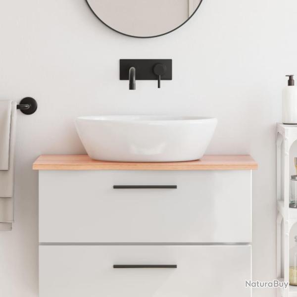 Comptoir de salle de bain marron clair 80x30x2 cm bois trait�