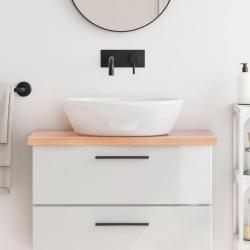 Comptoir de salle de bain marron 80x40x(2-4) cm bois trait&eacute;