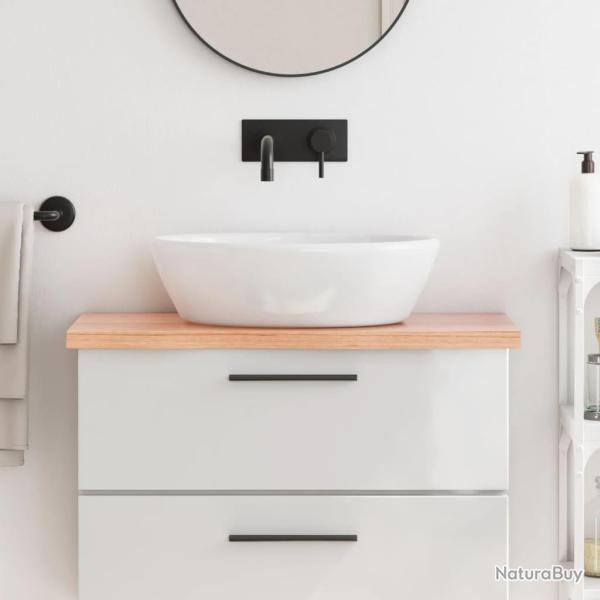 Comptoir de salle de bain marron 80x40x(2-4) cm bois trait�