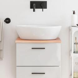 Comptoir de salle de bain marron clair 40x40x2 cm bois trait&eacute;