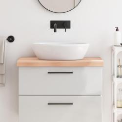 Comptoir de salle de bain 80x50x(2-6) cm bois massif non trait&eacute;