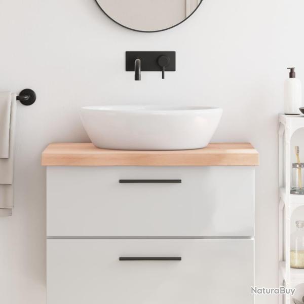 Comptoir de salle de bain 80x50x(2-6) cm bois massif non trait�