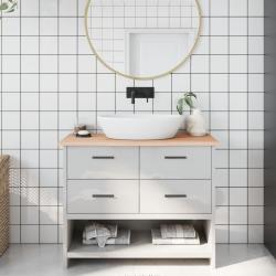 Comptoir de salle de bain 100x40x2 cm bois massif non trait&eacute;