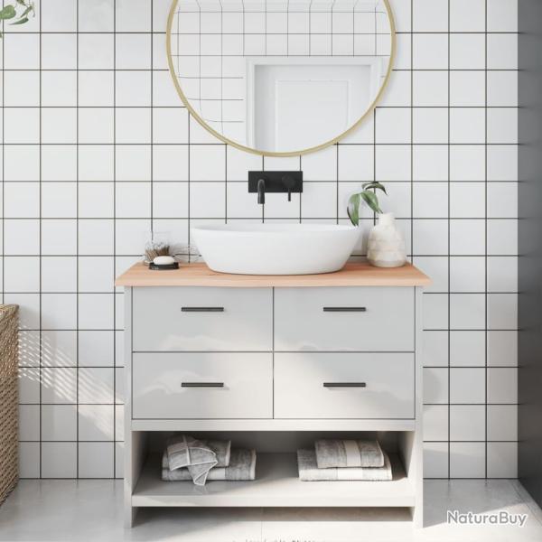 Comptoir de salle de bain 100x40x2 cm bois massif non trait�