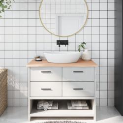 Comptoir de salle de bain 100x50x2 cm bois massif non trait&eacute;