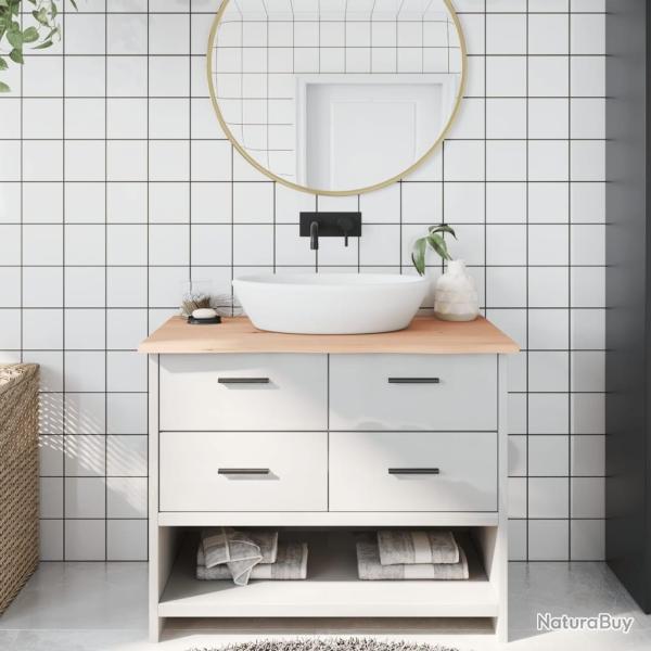 Comptoir de salle de bain 100x50x2 cm bois massif non trait�