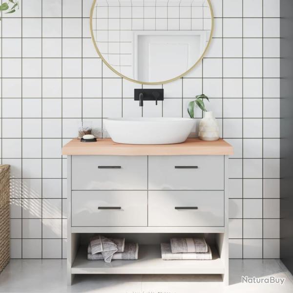 Comptoir de salle de bain 100x40x(2-6)cm bois massif non trait�