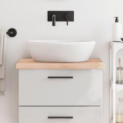 Comptoir de salle de bain 60x50x(2-4) cm bois massif non trait&eacute;