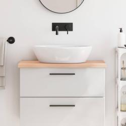 Comptoir de salle de bain 80x40x(2-4) cm bois massif non trait&eacute;