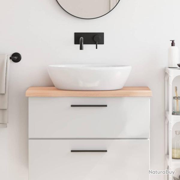 Comptoir de salle de bain 80x40x(2-4) cm bois massif non trait�