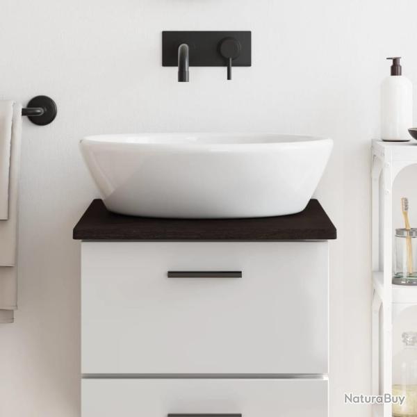 Comptoir de salle de bain marron fonc� 40x60x2 cm bois trait�