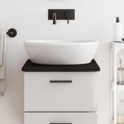 Comptoir de salle de bain marron fonc&eacute; 40x50x2 cm bois trait&eacute;
