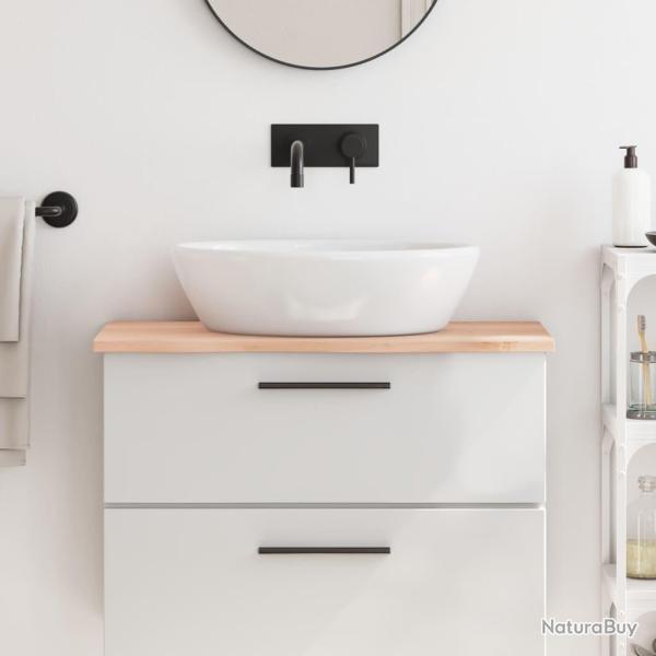 Comptoir de salle de bain 80x40x2 cm bois massif non trait�