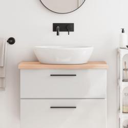 Comptoir de salle de bain 80x30x(2-4) cm bois massif non trait&eacute;
