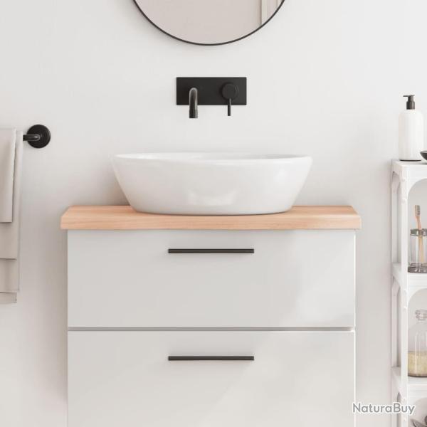Comptoir de salle de bain 80x30x(2-4) cm bois massif non trait�