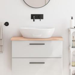Comptoir de salle de bain 80x30x2 cm bois massif non trait&eacute;