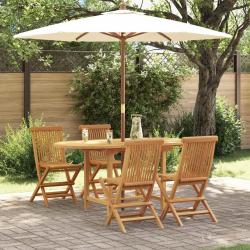 Ensemble de salle &agrave; manger pour jardin 5 pcs Marron