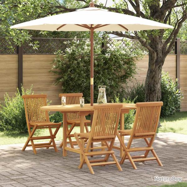 Ensemble de salle � manger pour jardin 5 pcs Marron