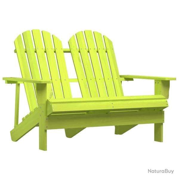 Chaise de jardin Adirondack 2 places bois de sapin massif vert