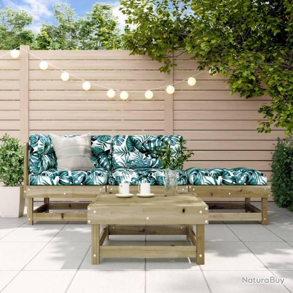 Salon de jardin 4 pcs bois de pin impr�gn�