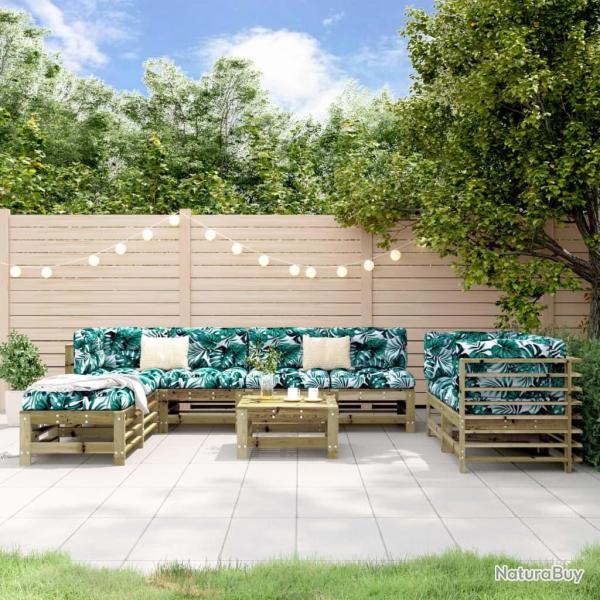 Salon de jardin 9 pcs bois de pin impr�gn�