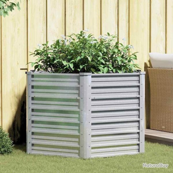 Lit sur�lev� de jardin 129x77 cm Acier galvanis� Argent�