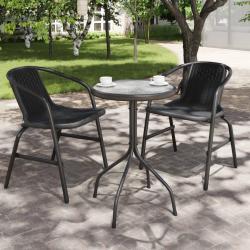 Table de jardin &Oslash;50x71 cm Acier Anthracite