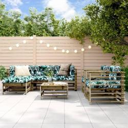 Salon de jardin 7 pcs bois de pin impr&eacute;gn&eacute;