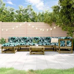 Salon de jardin 8 pcs bois de pin impr&eacute;gn&eacute;