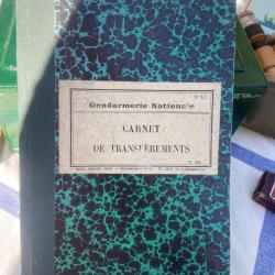 Carnet de transf&egrave;rements Gendarmerie nationale ancien