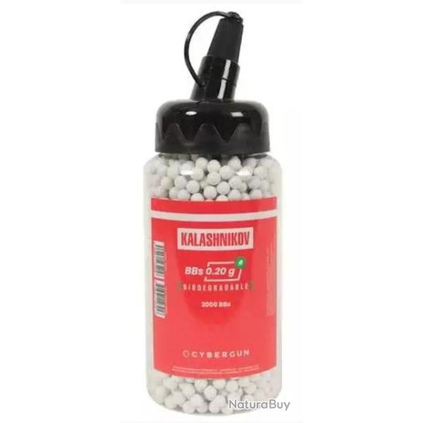 Biberon de 2000 billes Kalashnikov 0.20G Bio