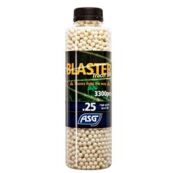 Bouteille de 3300 billes 0.25G Blaster tracantes vertes ASG