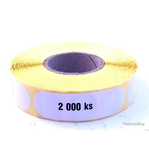 2000 pastilles autocollantes pour les cibles - blanc 20 mm
