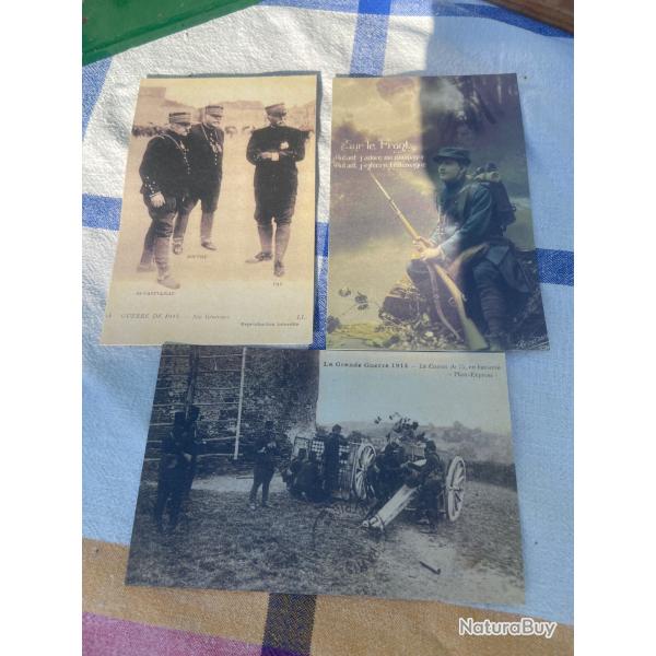 3 cartes postales ww1 vierges