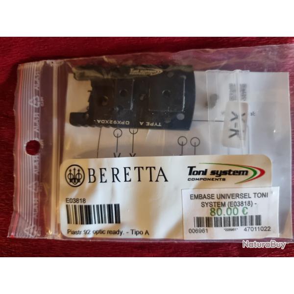 EMBASE UNIVERSEL TONI POUR BERETTA 92X PERFORMANCE OPTIC READY