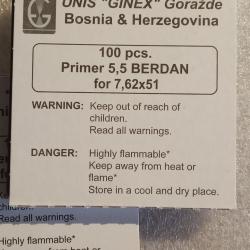 Amorces berdan Large Rifle 5,5mm Ginex &eacute;quivalent au RWS 5620