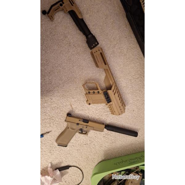 glock canon long avec corp de repliques