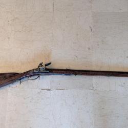 Carabine &agrave; Silex d'origine Jaeger Allemande Pensylvania Canon Ray&eacute; Platine XVIIe 17eme siecle