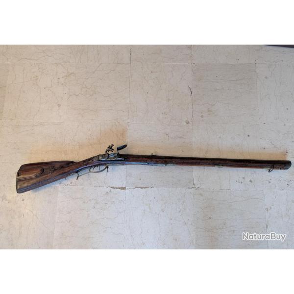 Carabine � Silex d'origine Jaeger Allemande Pensylvania Canon Ray� Platine XVIIe 17eme siecle