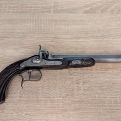 Jubin &agrave; Beaumont Pistolet percussion li&eacute;geois li&egrave;ge Poudre noire canon ray&eacute; de duel Kuchenreuter