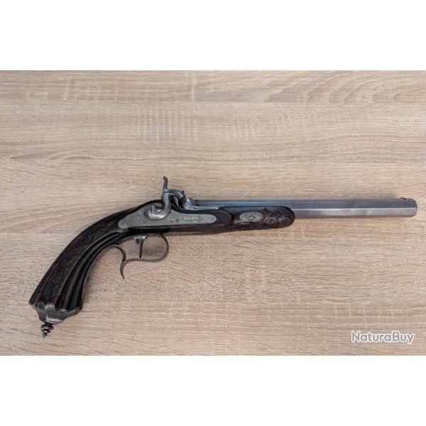 Jubin � Beaumont Pistolet percussion li�geois li�ge Poudre noire canon ray� de duel Kuchenreuter