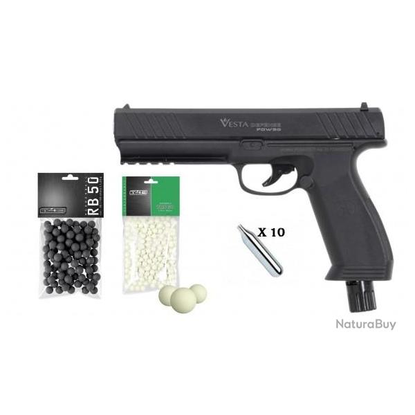 Pack Vesta PDW50 17 joules - Pistolet Balle Caoutchouc