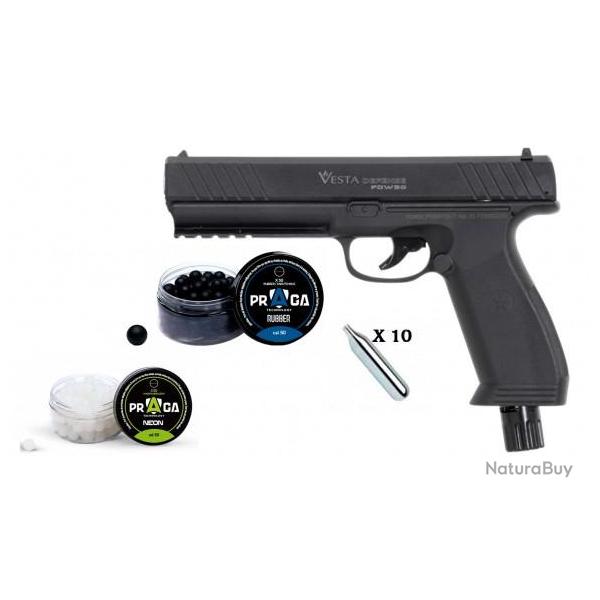 Pack Vesta PDW50 17 joules - Pistolet Balle Caoutchouc