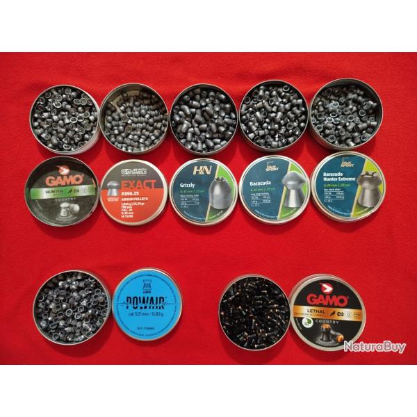 Projectiles en plombs Calibre 6,35-5,5-4,5 mm pour Carabine et Armes de poings � air Comprim�