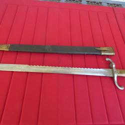 Ba&iuml;onnette Allemande 1871 a scie en parfait &eacute;tat avec des marquages voir photos